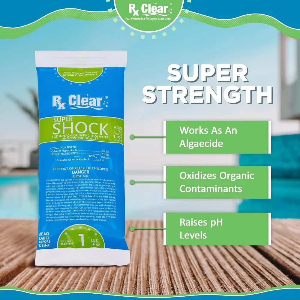 Rx Clear Spring Start Up Pool Chemical Kit For Opening Swimming Pool Up To 7500 Gallon Shock Algaecide Stabilizer Conditioner
