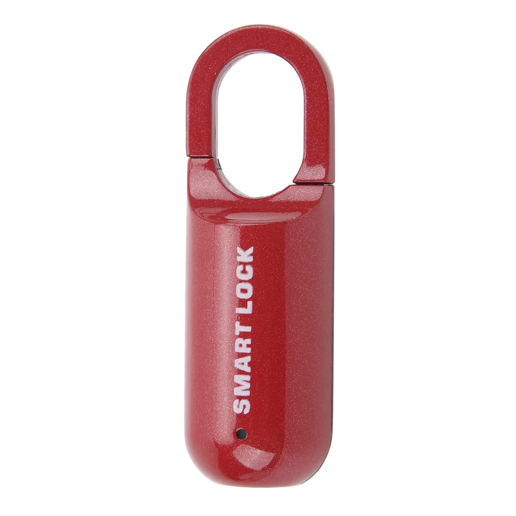 Fingerprint Lock Smart Padlock Suitcase Gym Locker Lock USB Rechargeable Mini Security Lock for Outdoor Travel (Red)