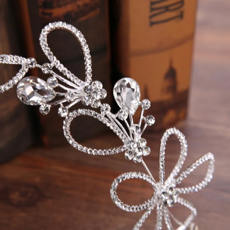 Flower Crystal Wedding Headbands For Women Bride Rhinestone Hairbands Vines Hair Accessories