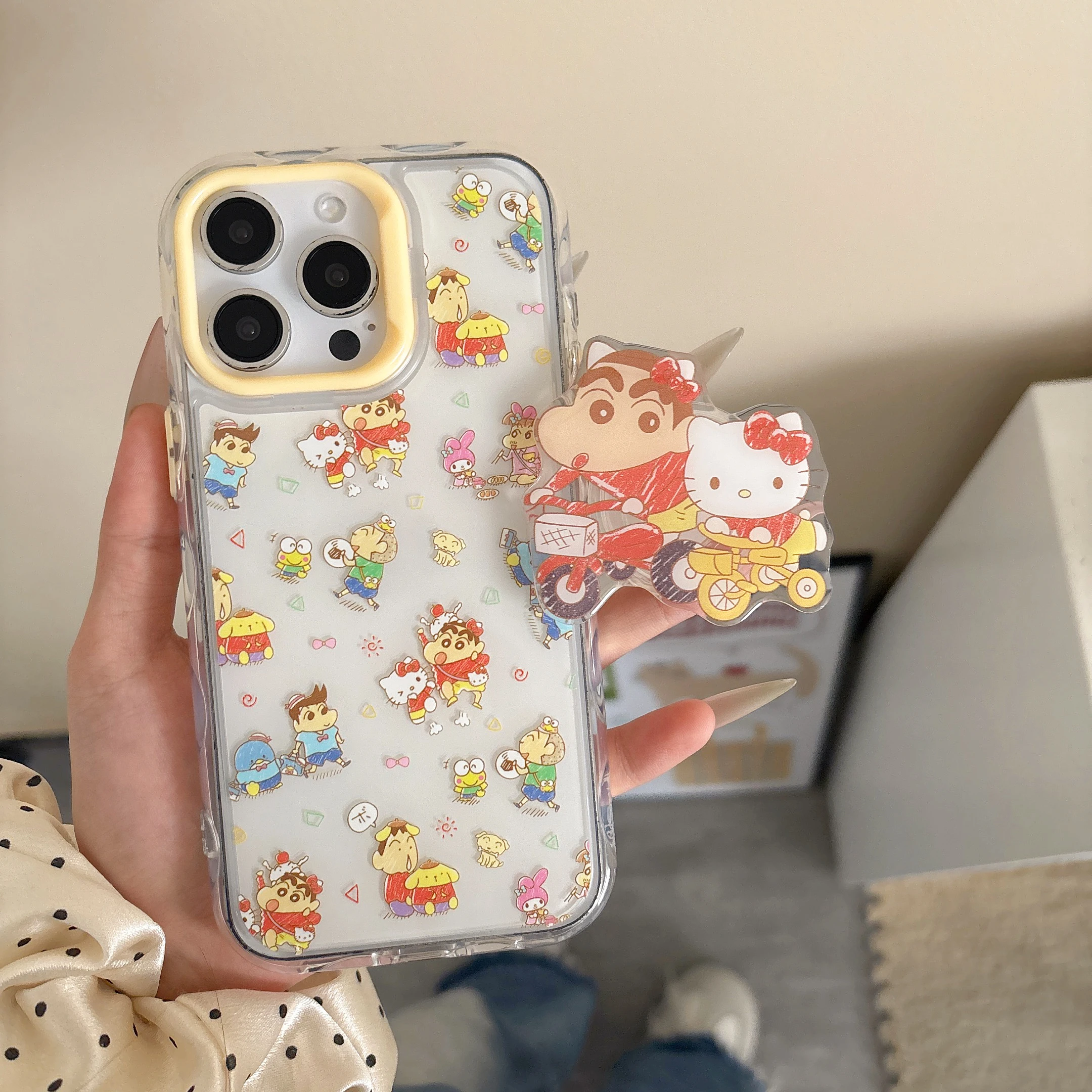 

Korea's cute cartoon cute picnic KT cat Phone Case For iPhone 16 15 14 13 Pro Max fundas case Protective cover 16 16promax