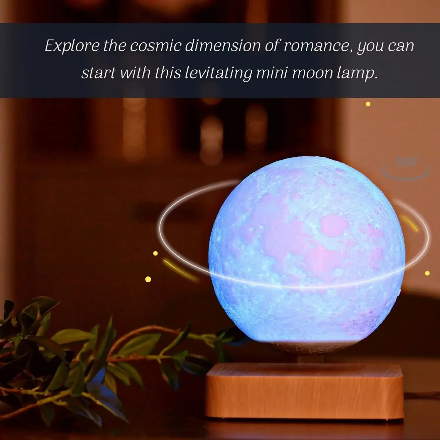 16Colors Floating Galaxy 3D Moon Lamp with Remote Control RGB Levitating Moon Lamp for Home Office Room Decor Kids/Adults Gifts