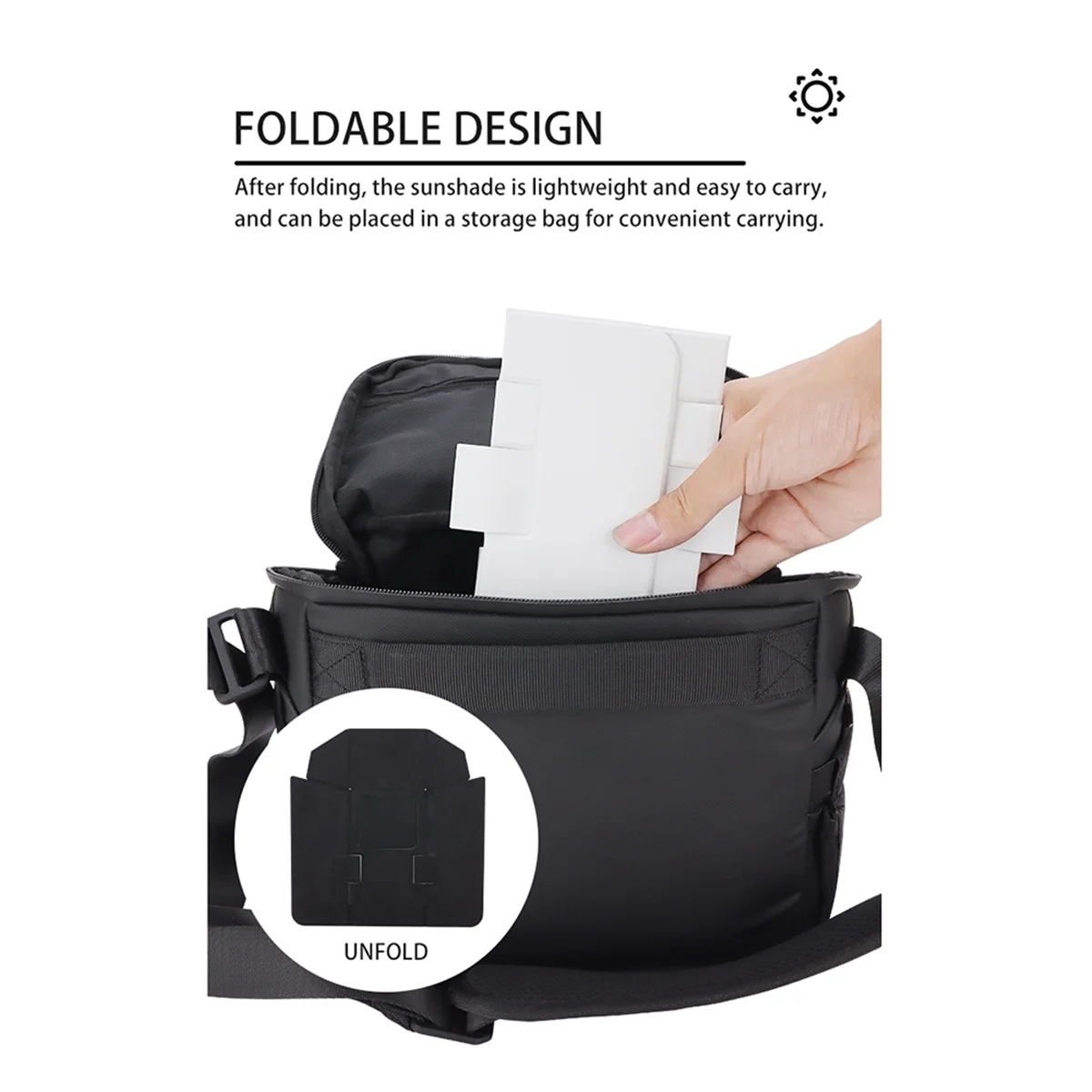 【New User Coupon】Foldable Sunhood Magnet Sun Hood Magnetic Sunshade for Mobile Phone Smartphone Black