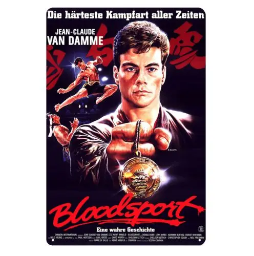 Bloodsport van damme Movie Metal Poster Tin Sign - 20x30cm Plate  -Aluminum