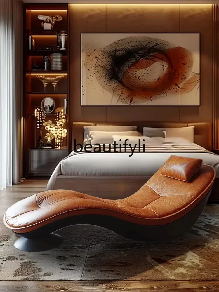 D5556  C  CZen sofa retro sense high sense microfiber leather art study bedroom living room sofa