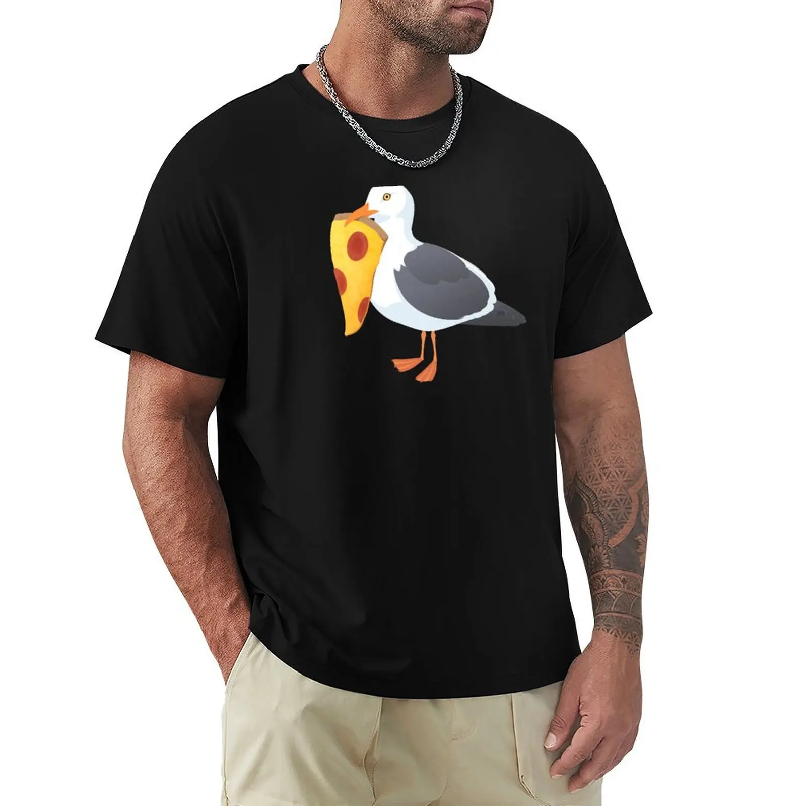 

Seagull Pizza T-Shirt sublime Clothing T-shirts for men cotton