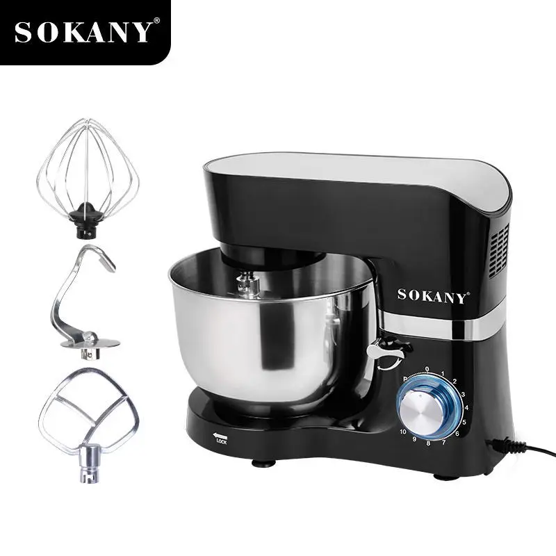 Houselin Electric Stand Mixer, 1500W, Dough Hook, Flat Mixer Attachment, Splash Guard 7 Speed, with Whisk, Black