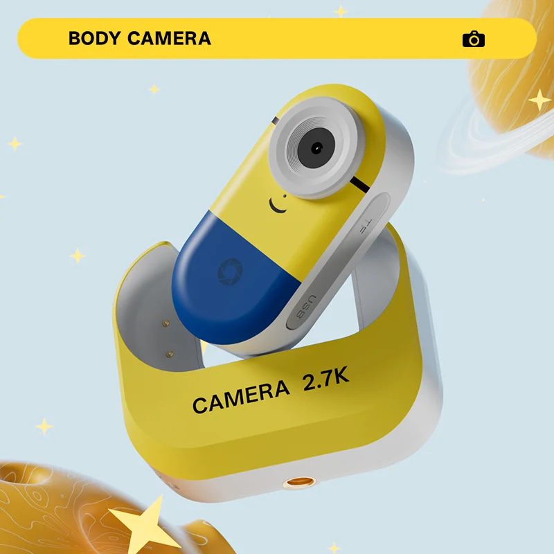 กล้องแม่เหล็กมุมกว้าง 2.7K HD - กล้องพกพากันน้ำสำหรับบันทึกภาพสัตว์เลี้ยง ขี่มอเตอร์ไซค์ และกีฬากลางแจ้ง