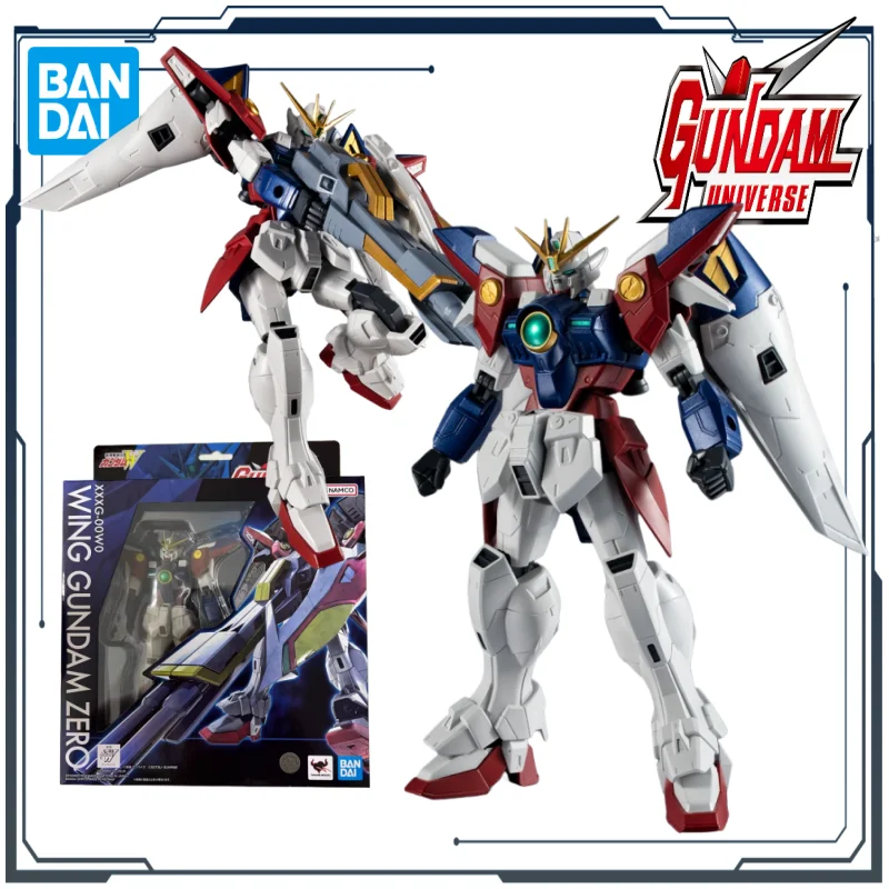 

BANDAI Original GUNDAM UNIVERSE Series XXXG-00W0 WING GUNDAM ZERO Mech Product Figure Toy for Boy Gift Collectible Ornaments