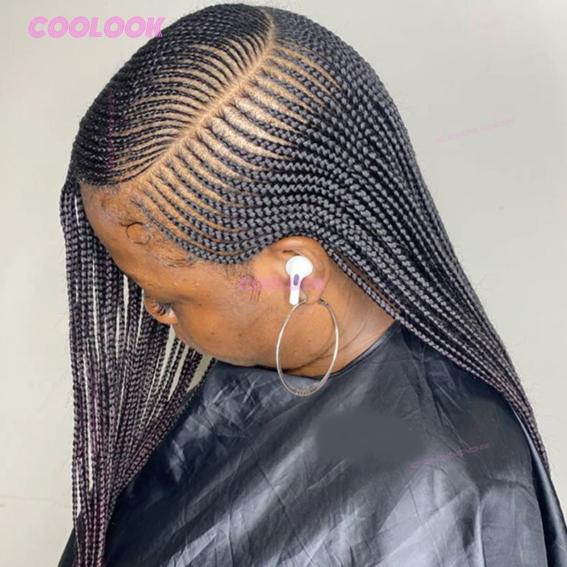 

Парик с косами по бокам, 36 дюймов, синтетический плетеный парик для женщин, кружевные парики без узлов, косички, парик с косой, полные кружевные плетеные парики