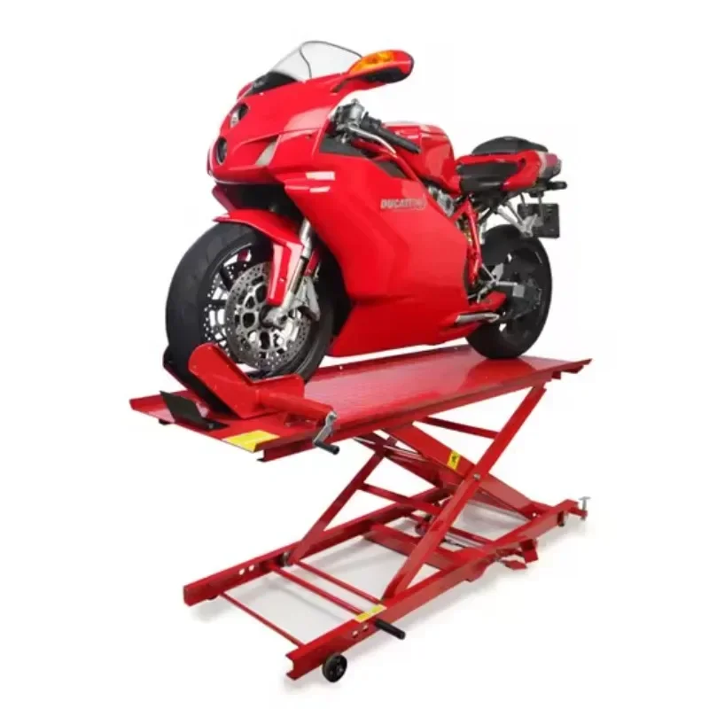 Manufacturer 1000LB Pneumatic Motorcycle Lift 450KG Hydraulic Motorcycle Scissor Lifter Steel Air Repair Lifting Table