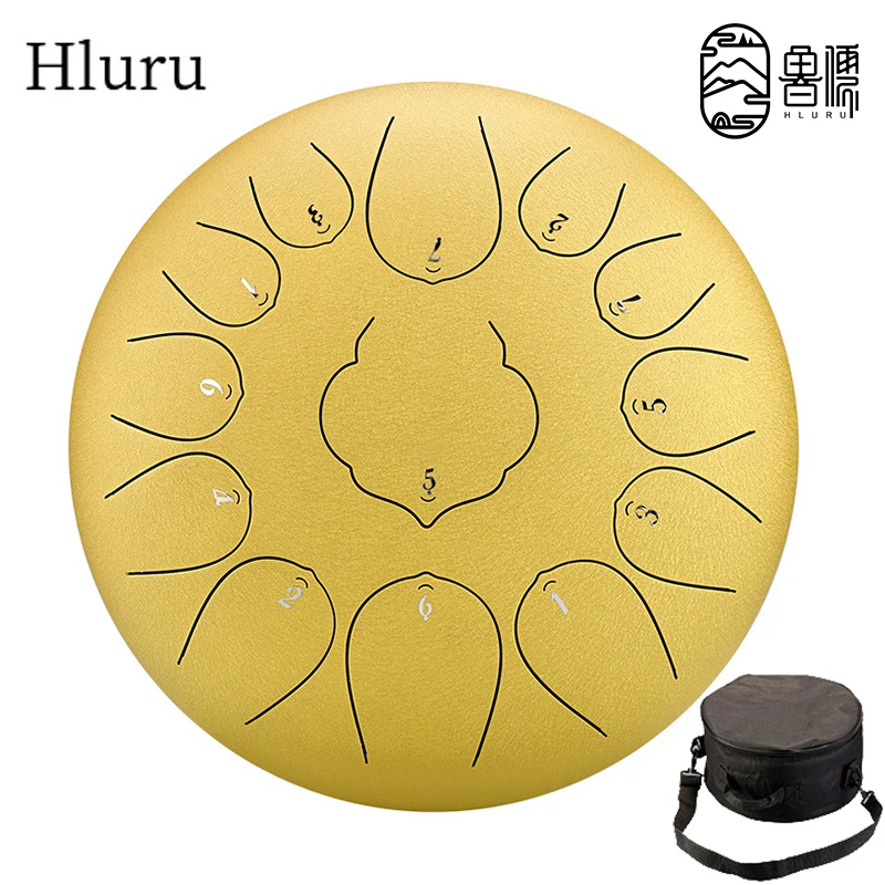 

Hluru Music Drum 11/13 Notes Glucophone Steel Tongue Drum 12 Inch 13 Notes C/D Tone Ethereal Drum Percussion Musical Instrumen