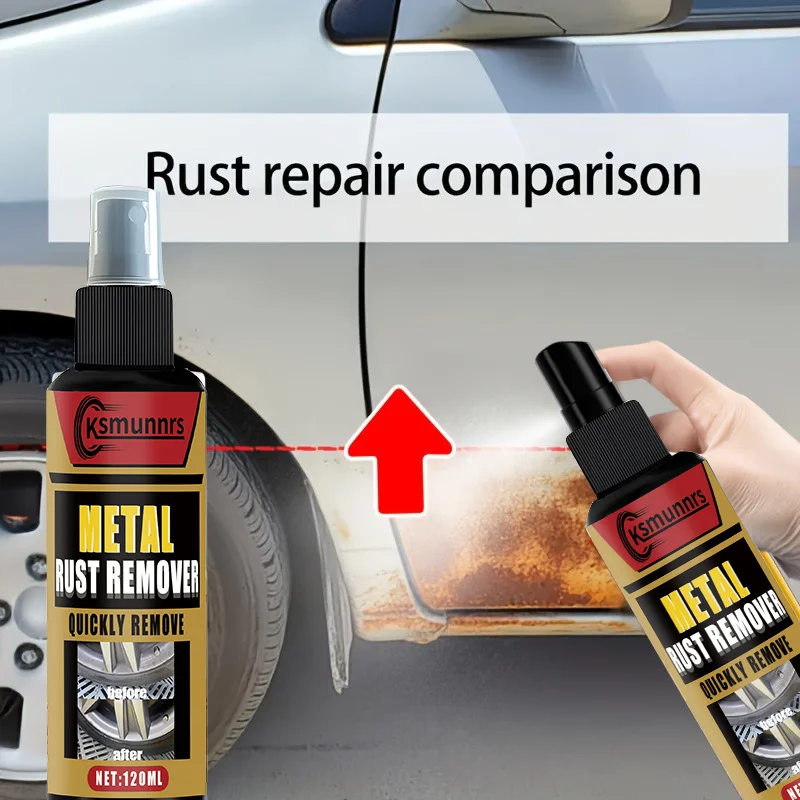 Heavy-Duty Rust Removal & Anti-Rust Spray - Fast-Acting Rust Converter, One Press Nozzle for Cars, Trucks, Motorcycles, Heavy Ma