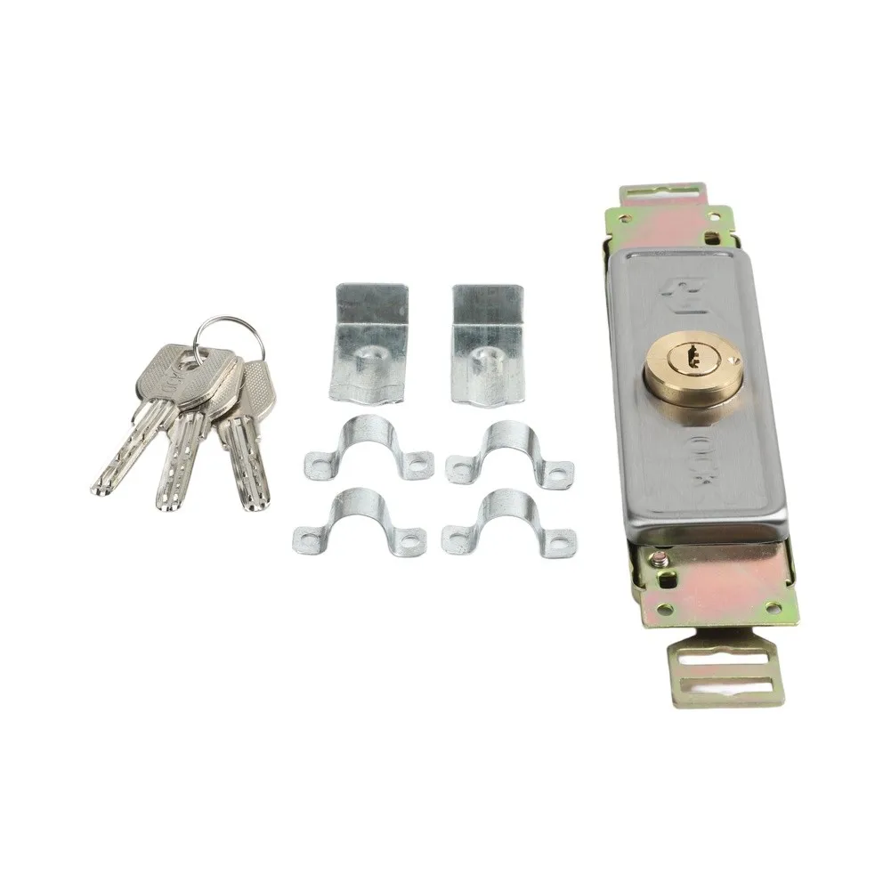 Rolling Shutter Lock for CRESCENT Style Doors for cross Key Option Middle Bottom Mount Support 23.2x5.5x0.1cm Solid Iron Frame