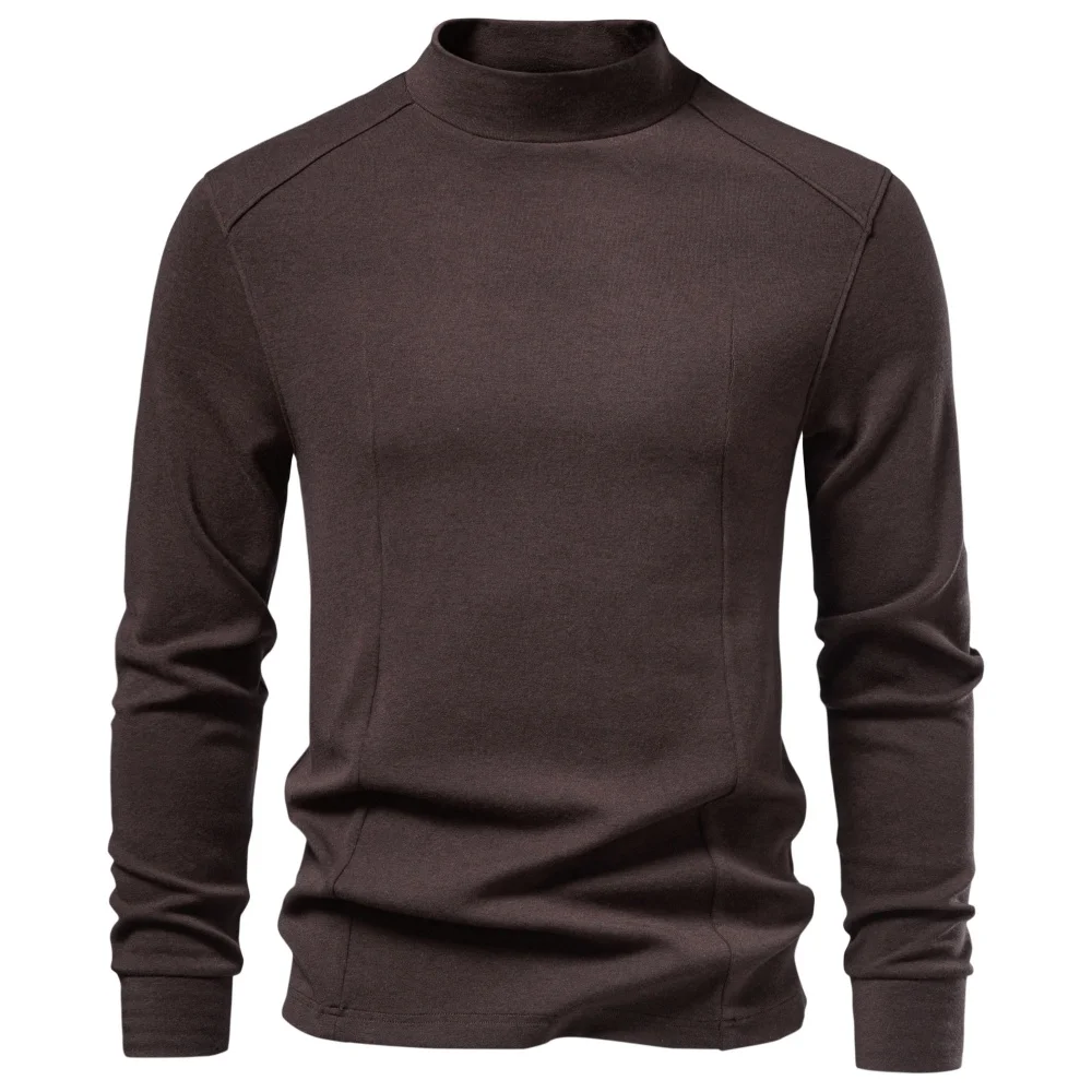 AIOPESON Herren Kunstkaschmir Rollkragenpullover, Einfarbig, Slim Fit, Strickpullover, Basis-Schicht-Oberteil, Warme Herbst-Winter-Bekleidung – Detail 6