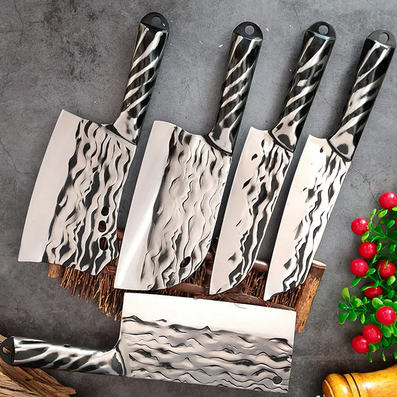 

Stainless Steel Chinese Bone Chopping Boning Slicing Chef Butcher Santoku Knife Cleaver Meat Vegetables Kitchen Cooking Knives