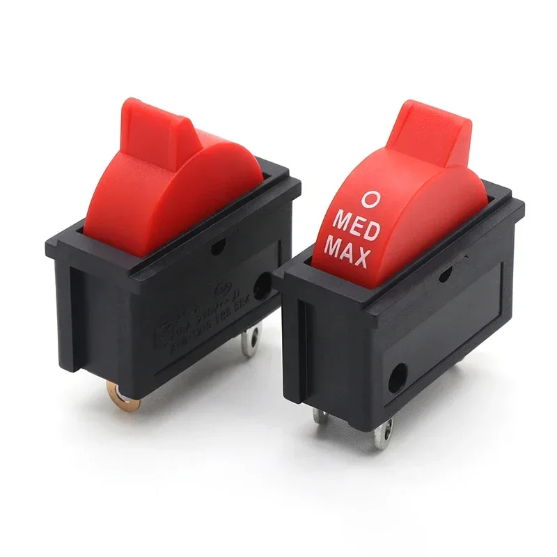 KCD16 Wind Speed Control Button Rocker Switch 3 Positions 3Pin SPDT Switch For Hair dryer 10A 250V Black Red