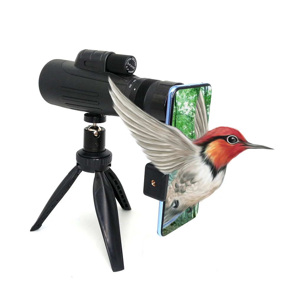 

10-30x50 Zoom Waterproof Monocular Mobile Telescope with handstrap for Traveling