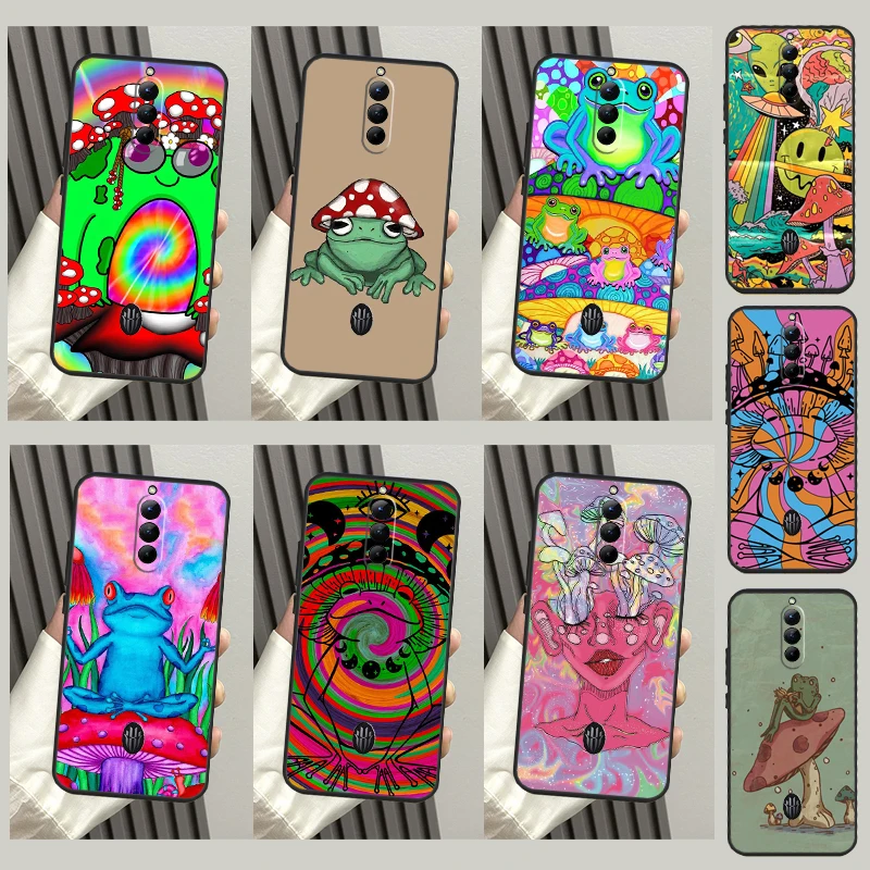 Hippie Mushroom Frog shrooms Phone Case For ZTE Nubia Red Magic 8 Pro Plus 6S 7S 6 7 Pro 6R 5G 5S Back Cover Shell