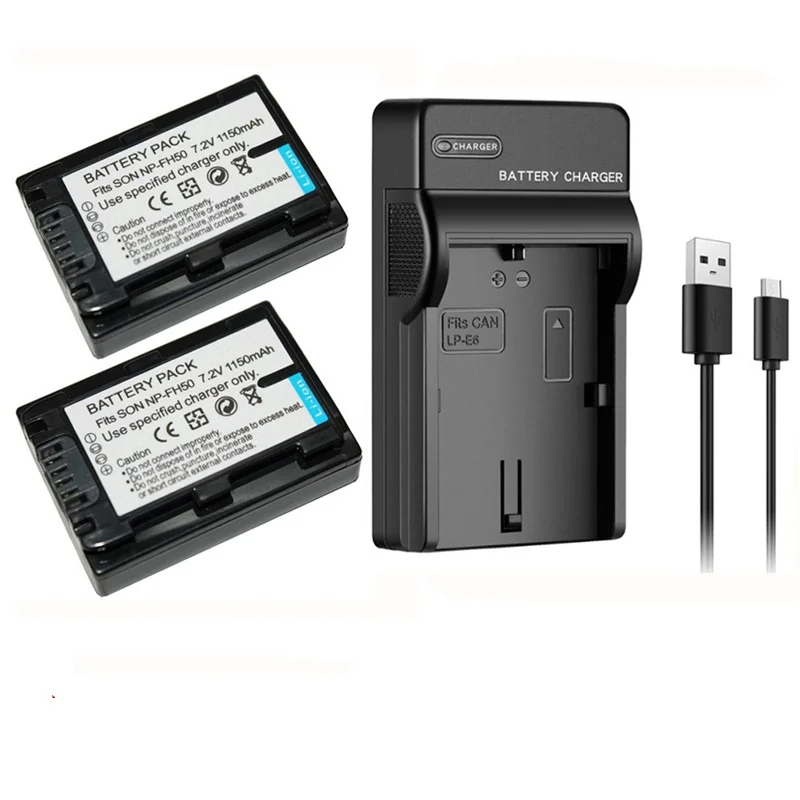 

1150mAh NP-FH50 NPFH50 Camera Battery + USB Charger for Sony NP-FH70 FH100 A290 A330 A390 DSC-HX1 HX100 HX200 HX200V DSLR-A230
