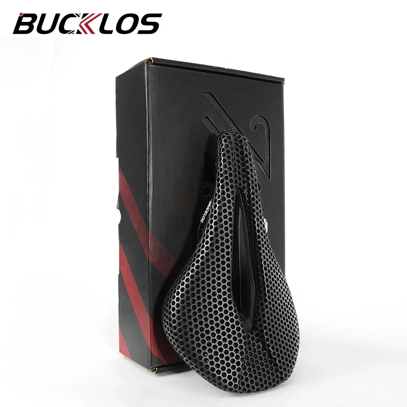 

BUCKLOS Bicycle Saddle 3D Printed Breathable Road Mountain Bike Seat Cushion Shock Absorption MTB Seat Triathlon Bike Cushion