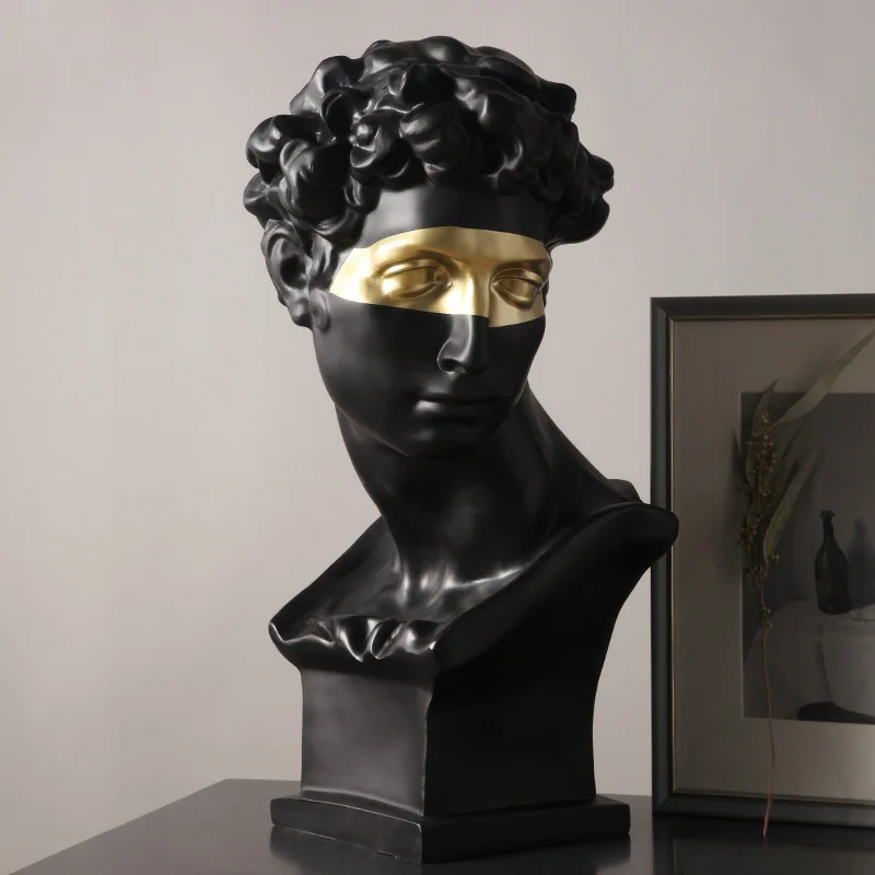 Sculpture David Head Statue European Home Decoration Modern Abstract Art Mini Bust Sculpture Art Sketch Practice Masked