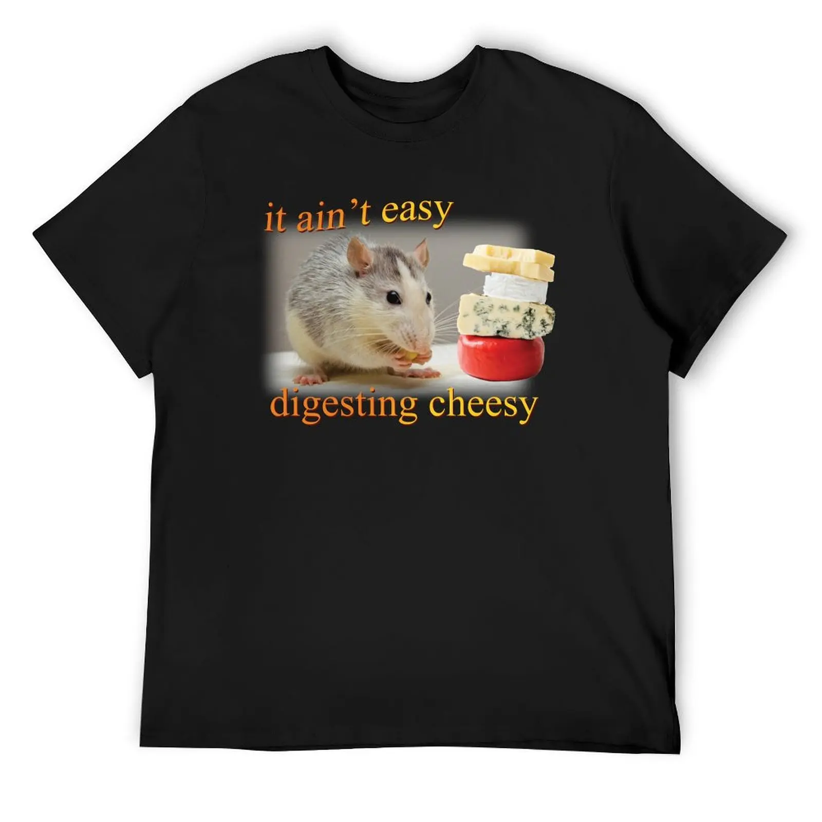 It ain't easy digesting cheesy T-Shirt oversizeds graphic t shirt vintage cotton graphic tees vintage t shirt men