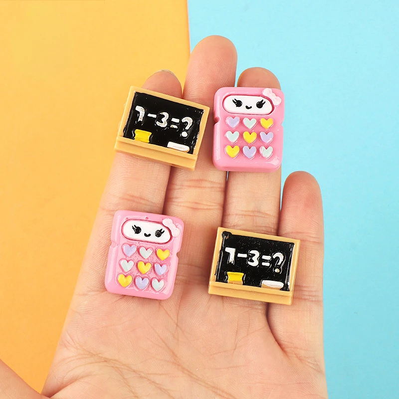 10pcs Cartoon Mini Resin Kawaii Phones Calculators Cabochon Figurine Craft Material Flatback Charm DIY Dollhouse Miniatures