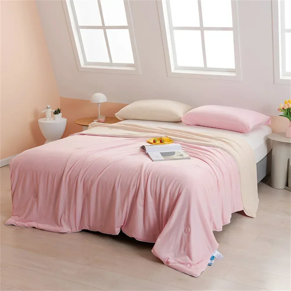 Svetanya Cool Feeling Thin Quilt Summer Air Conditioning Throws Blanket Twin Queen Size Solid Color