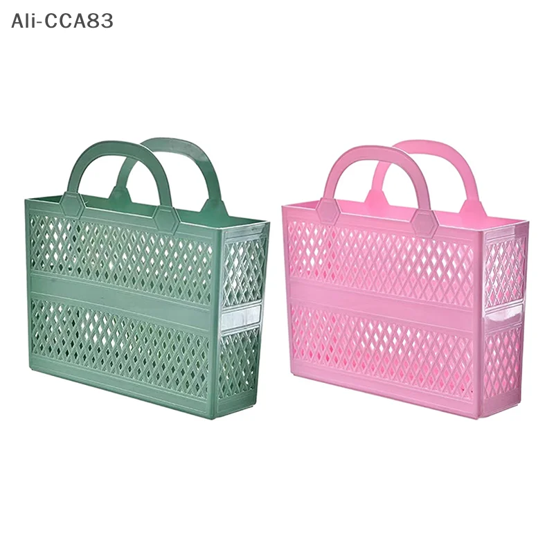 

1Pc Bathroom Portable Large Capacity Shower Basket With Handles Drain Box Household Storage Basket For Camp Bathroom Storage