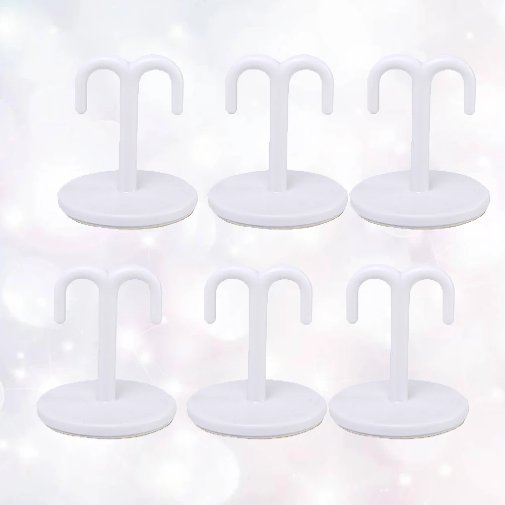 

6Pcs Overhead Hooks Premium Material Peel Stick Clothes Towel Robe Hooks Cabinet Closet Bathroom Kitchen Garage Organizer