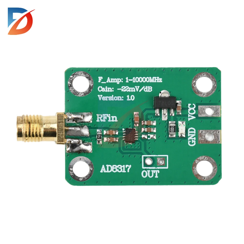 

AD8317 DC 7-15V 1M-10000MHz RF module Logarithmic detector power meter RF signal power detection Gain control Level control