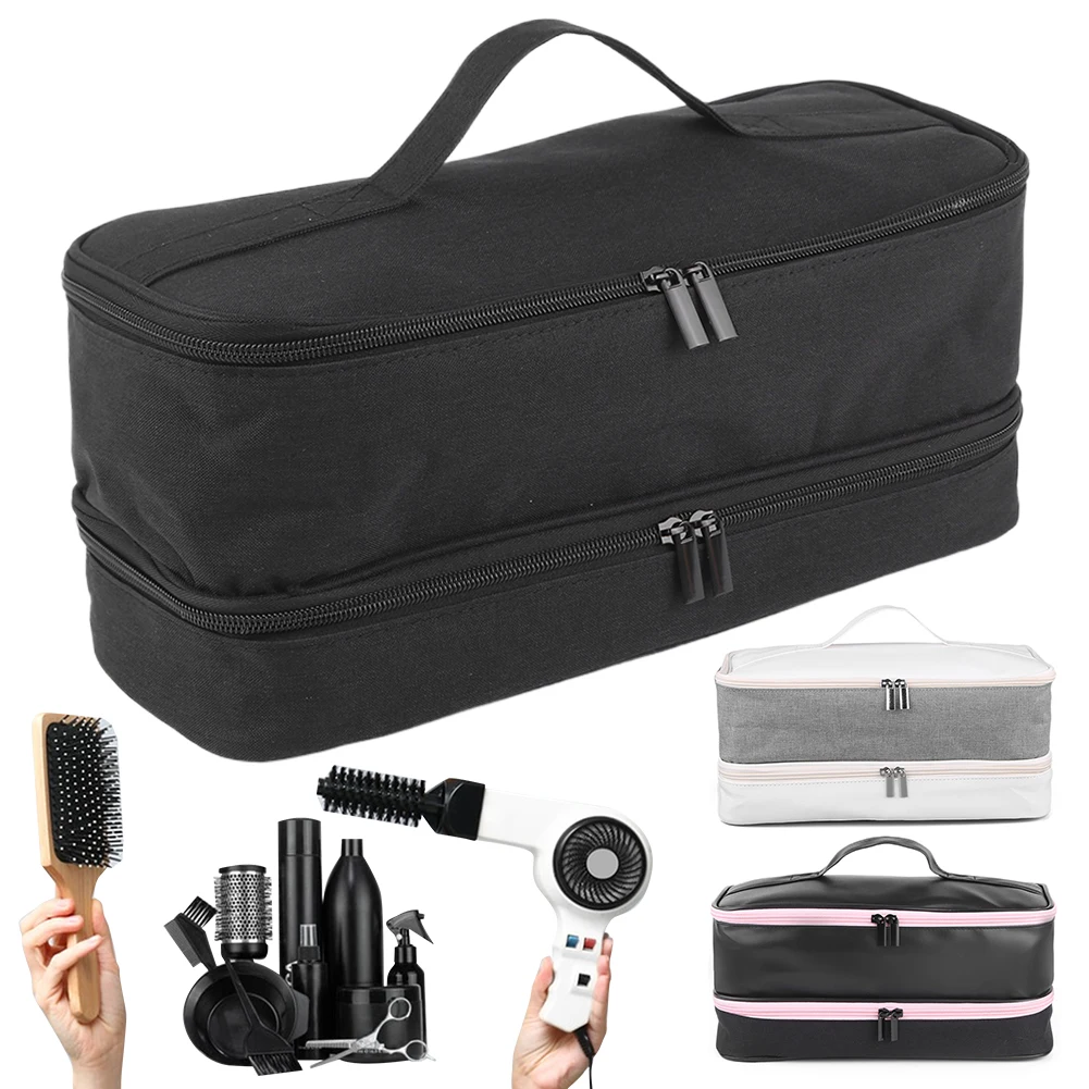 Hair Dryer Travel Carrying Case Hairdryer Styler Holder Bag Waterproof Hair Dryer Organizer Bag with Handle for Outdoor Travel