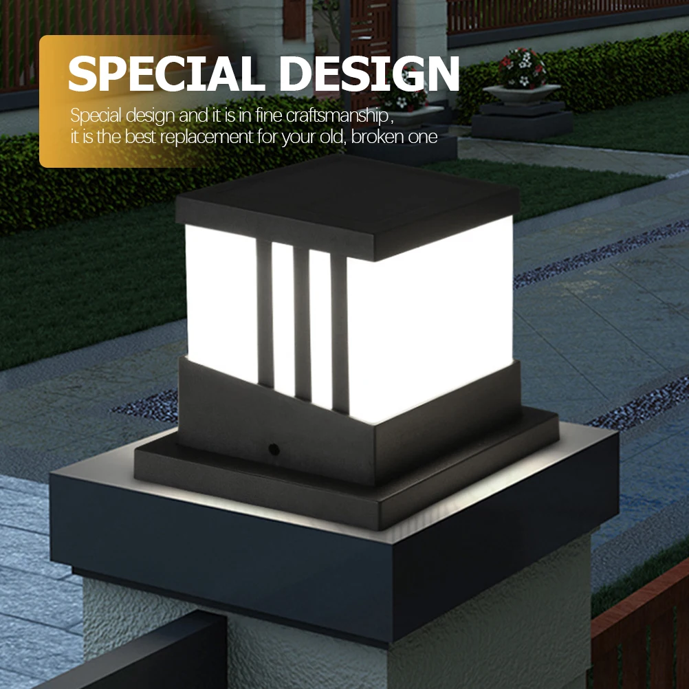 

Солнечная лампа на столбе, 24 светодиода, садовая колонна, лампа для входа на вилле, умное управление, автоматическая зарядка, уличный светильник