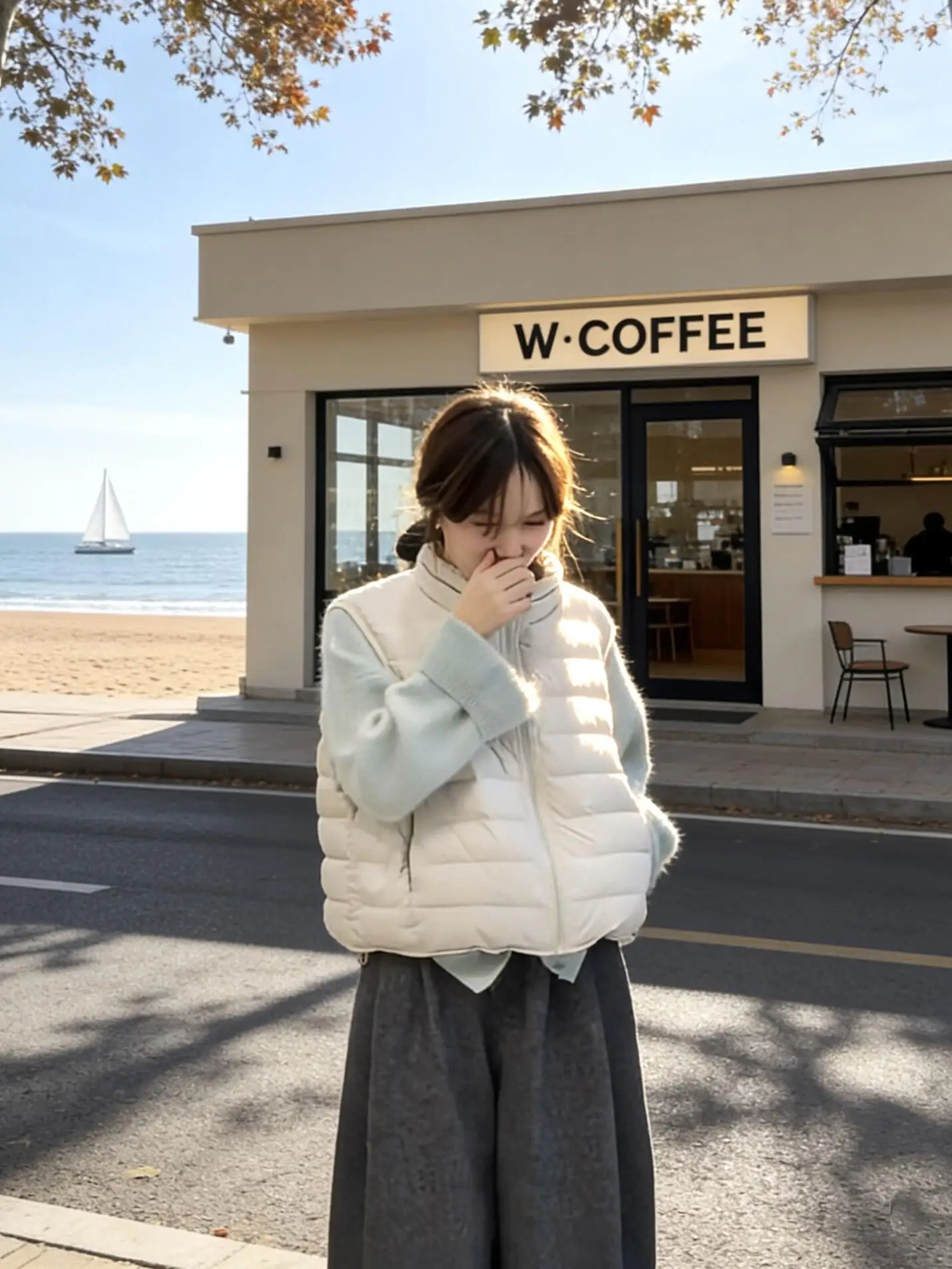 

Японский коврик с воротником-стойкой, жилет в рубчик, женский осенне-зимний новый дизайн, верхняя одежда Svel ort