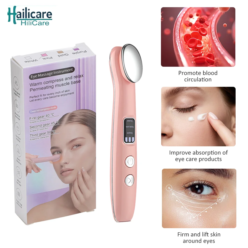 Masażer do oczu z funkcją grzania i wibracji, 3 tryby, oczyszczanie, masaż, łagodzenie, redukcja cieni pod oczami i drobnych zmarszczek, długopis do masażu oczu, urządzenie do pielęgnacji i upiększania oczu.
