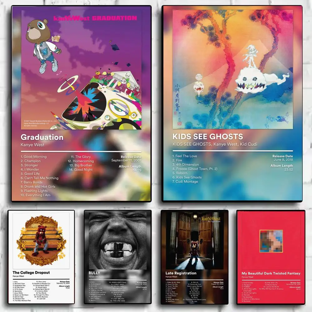 Singer K-Kanye West Poster Modern  Wall Art Aesthetic Minimalist Bedroom Decor Cafe Home Gift