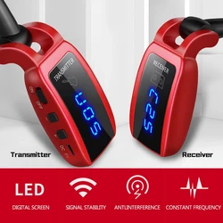 Microphone Wireless Guitar System Rechargeable Guitar Transmitter Receiver Set Bass Pick Up for Electric Guitar Bass Amplifier