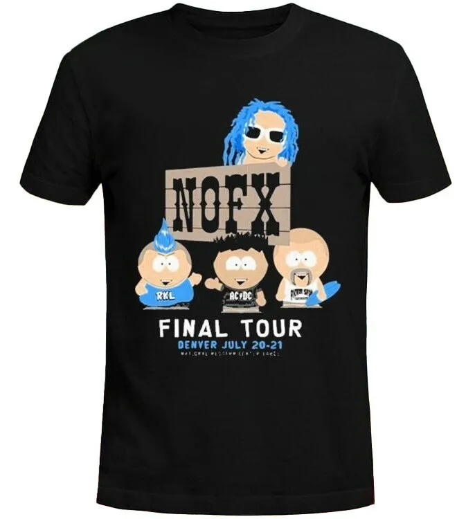 NOFX The Final Tour In Denver Co 2024, хлопковая черная футболка унисекс,,.