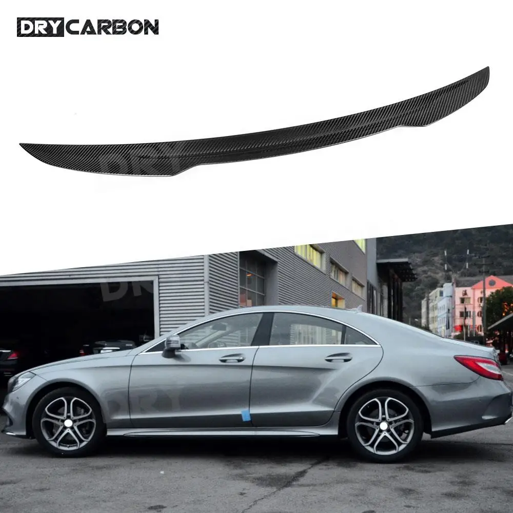 Dry Carbon Fiber Rear Boot Spoiler Trunk Wing for Mercedes Benz W218 CLS Class CLS63 AMG Sedan 2012-2017 Rear Duckbill Wings