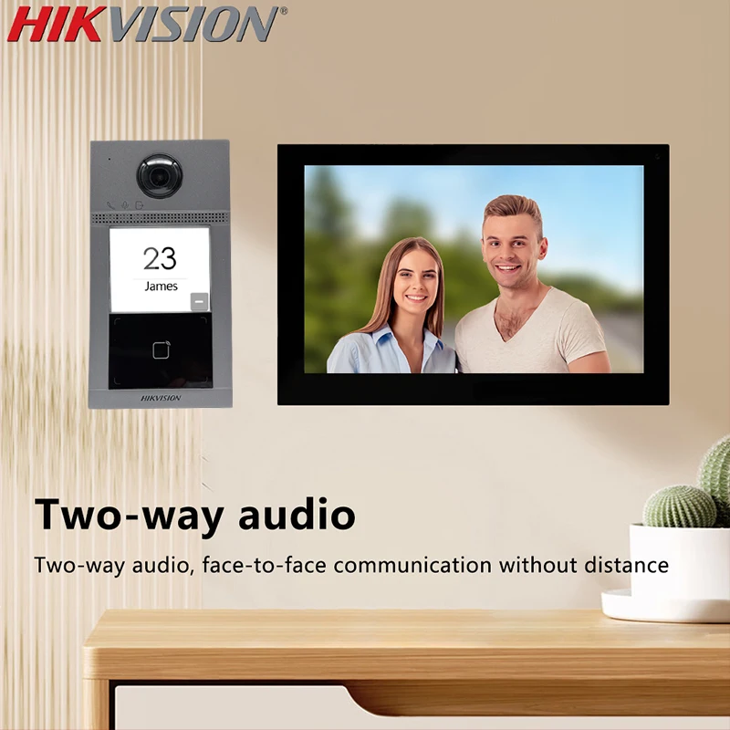 كاميرا Hikvision 2 ميجابكسل فيديو إنترفون محطة باب الفيلا قارئ بطاقات مدمج ثنائي الاتجاه PoE IK08 & IP65 DS-KV8113-WME1(C) #1