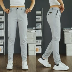 Regularna elastyczna talia cztery pory roku nowe klasyczne robocze spodnie typu Stretch Cargo Men Slim Fit Grey Grey spodnie typu Casual męskie