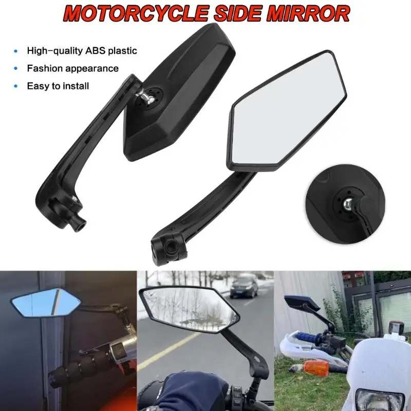 

1Pair Rearview Side Mirrors Scooter Adjustable Rotating Mirrors with 8mm 10mm Motorbike Modified Accessories W89F