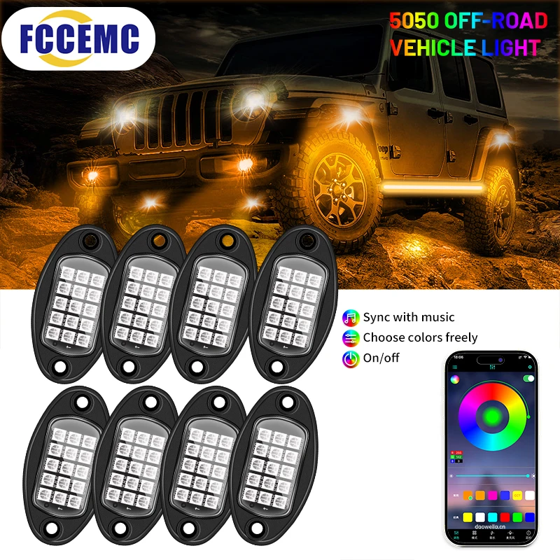 Car Chassis Undergolw Decorative Ambient Lamp APP RGB LED Atmosphere Lights 12V For SUV ATV Boat Jeep Off Road 4x4 Truck