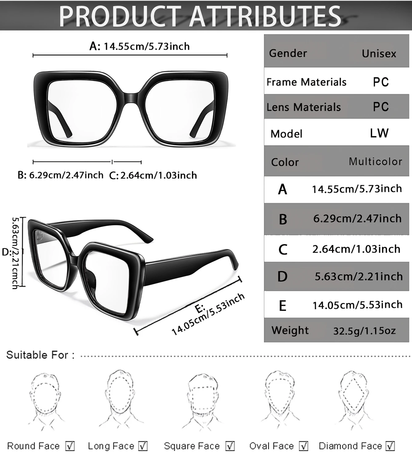 Lesebrille mit großem Rahmen, bunt, rechteckig, für Männer mittleren Alters und ältere Menschen, Lesebrille für presbyopische Sehstörungen +150 +200 – Detail 2