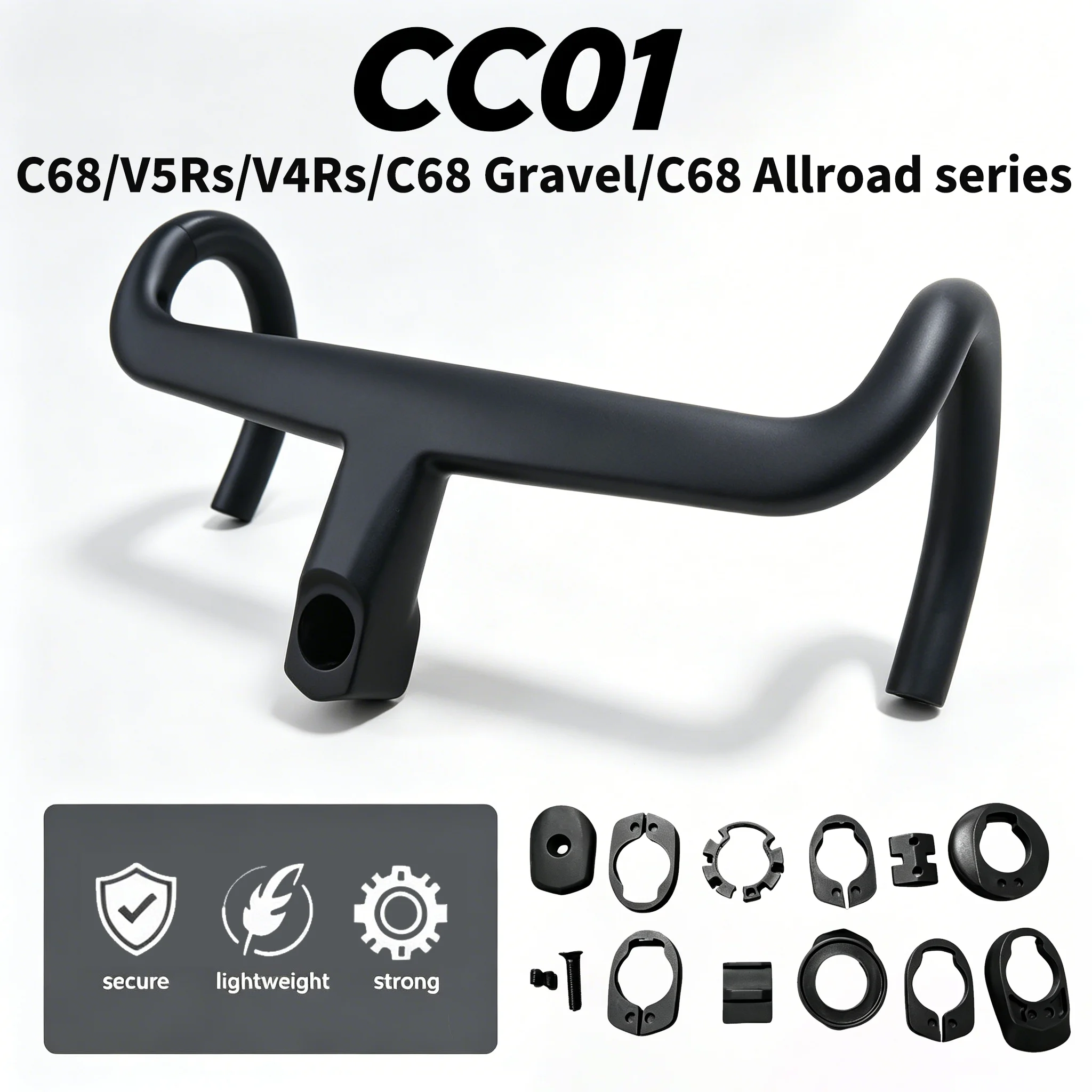 

CC.01 carbon fiber integrated road handlebar for C68/V5Rs/V4Rs/C68 Gravel/C68 Allroad series, 370-430mm with computer mount