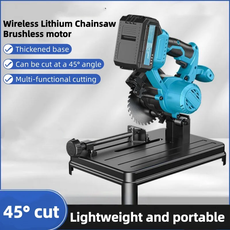 Bench Type Cordless Metal Cut Off Saw Lithium Battery Powered Portable Electric Cutting Saw with Adjustable Vise Base