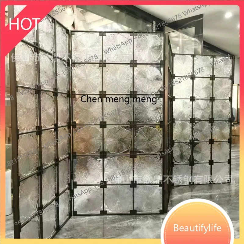 

A51 Кристалл, прозрачный лист лотоса, квадратный подвесной элемент, рама из нержавеющей стали, перегородка, стеклянный кирпич, складной экран для отеля
