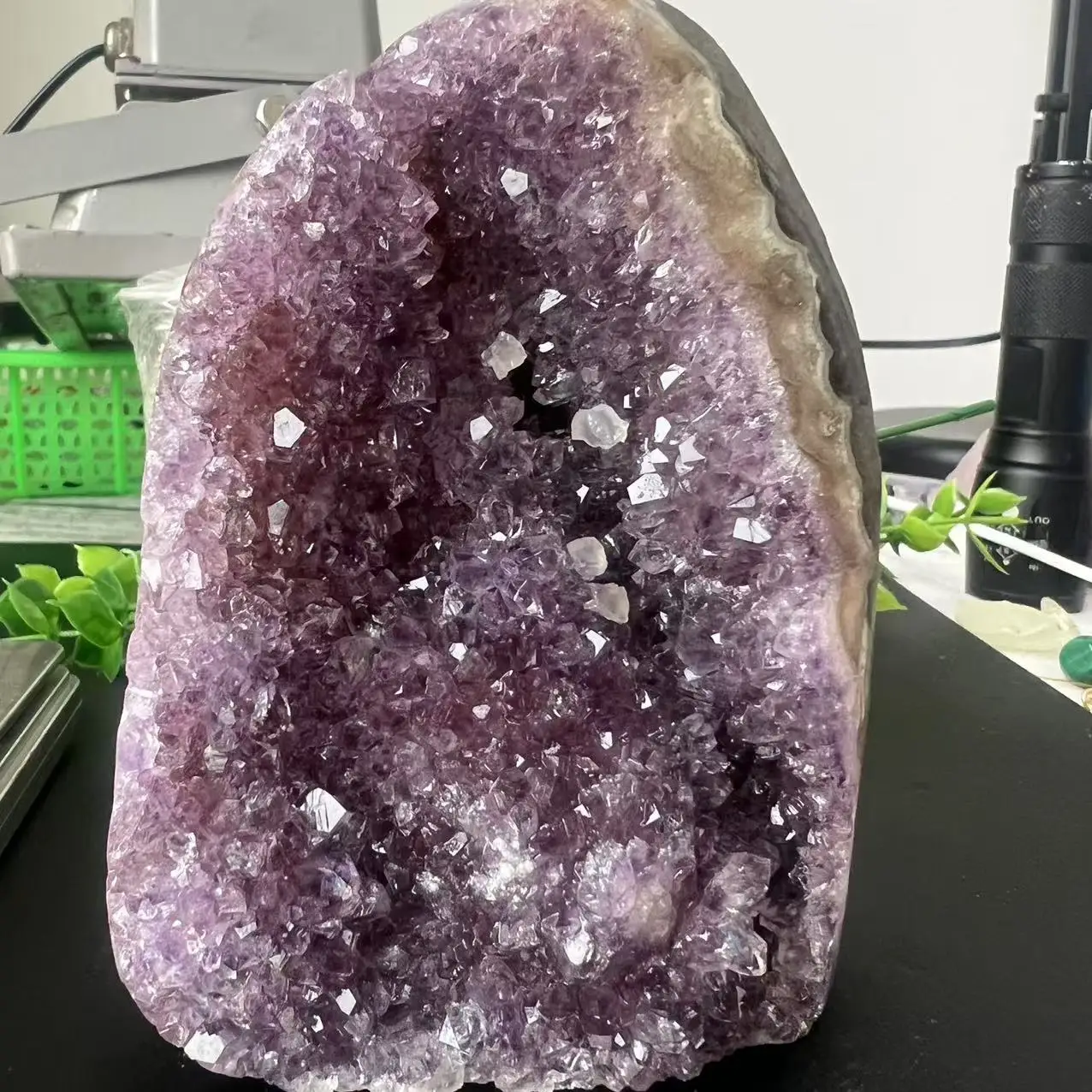 782g 11.5cm Natural Uruguay Dream Amethyst Quartz Crystal Cluster stand