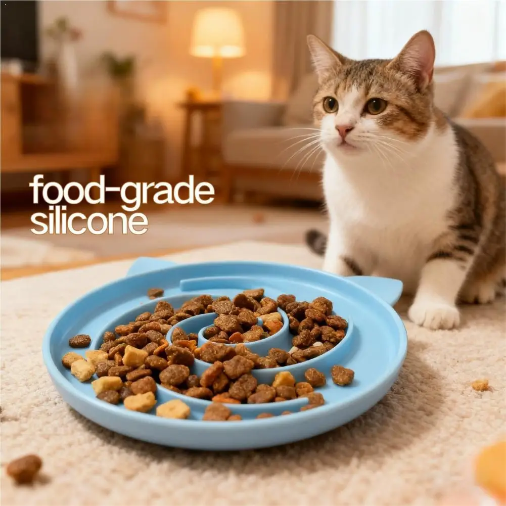 Cuenco de Alimentación Lenta para Mascotas con Diseño de Laberinto, Tapete de Silicona para Lamer, Bandeja Interactiva para Perros y Gatos, Tapete de Rompecabezas para Golosinas, Plato Anti-Comida Rápida