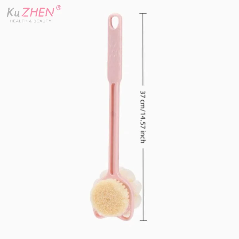 Long Handle Exfoliating Shower Brush Soft Body Scrubber Double Sided Back Cleaning Dirt Remover Massage Bathing Skin Care